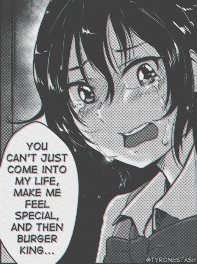 You CANT JusT COME INTO MY LIFE MAKE ME FEEL SPECIAL AND THEN BURGER KING