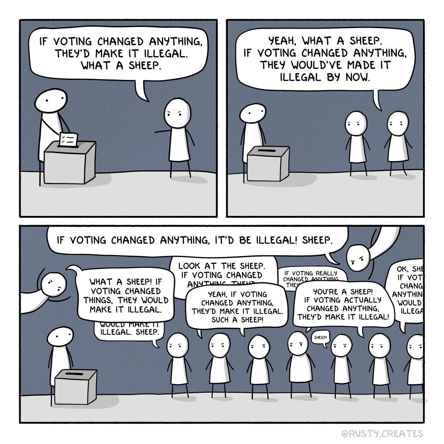 F YOTING CHANGED ANYTHING JEAH VAT A SHEEP THEYD MAKE IT ILLEGAL IF YOTING CHANGED ANYTHING AT A SHEEP THEY IOULDVE MADE IT ILLEGAL BY NOV F VOTING CHANGED ANYTHING ITD BE ILLEGAL SHEEP R AT A st ot s e S JUREIT MBS TS e 7 Rt