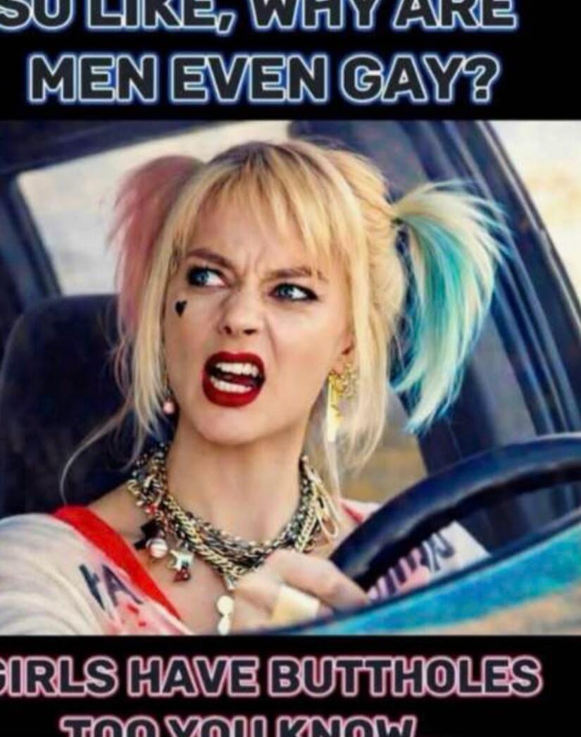 SO LIKE, WHY ARE MEN EVEN GAY? GIRLS HAVE BUTTHOLES TOO YOU KNOW