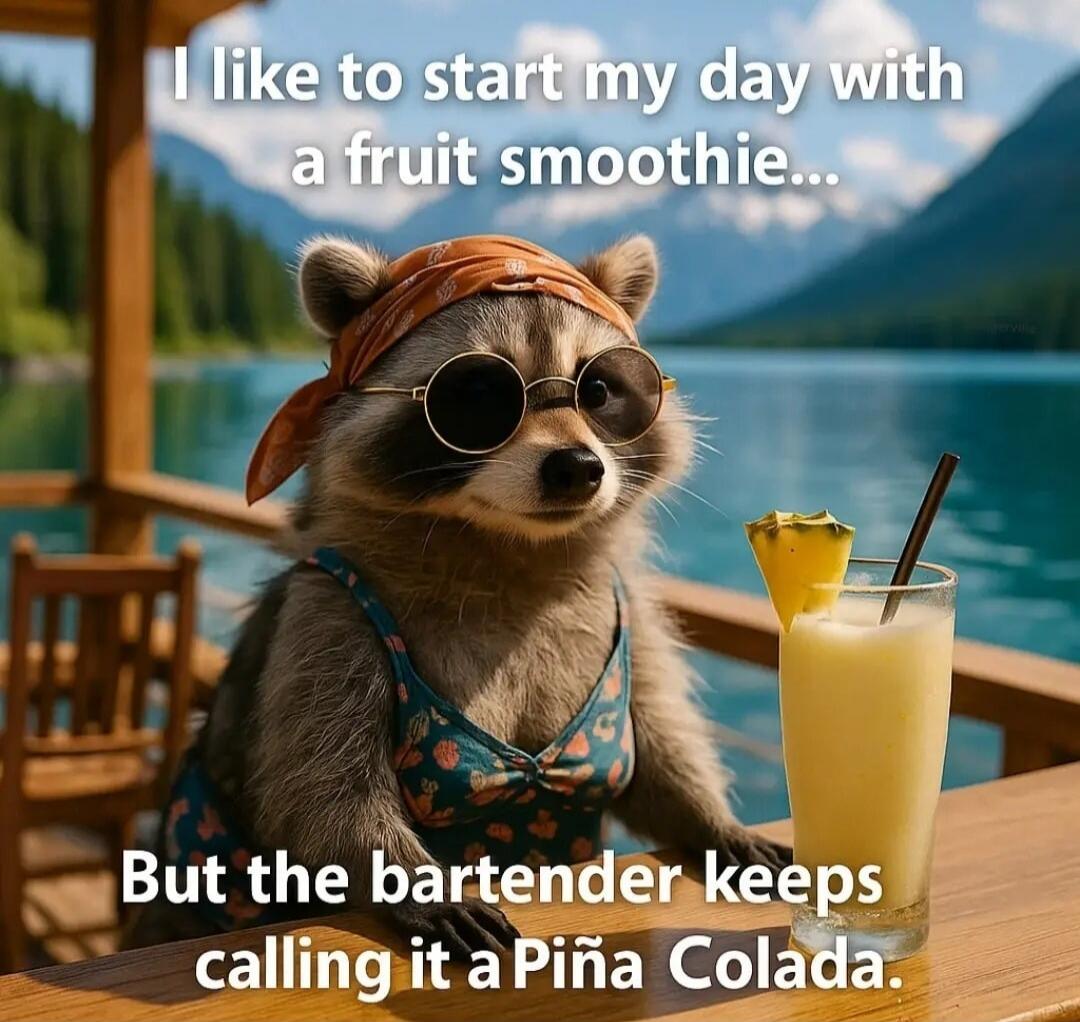 I like to start my day with a fruit smoothie... But the bartender keeps calling it a Piña Colada.