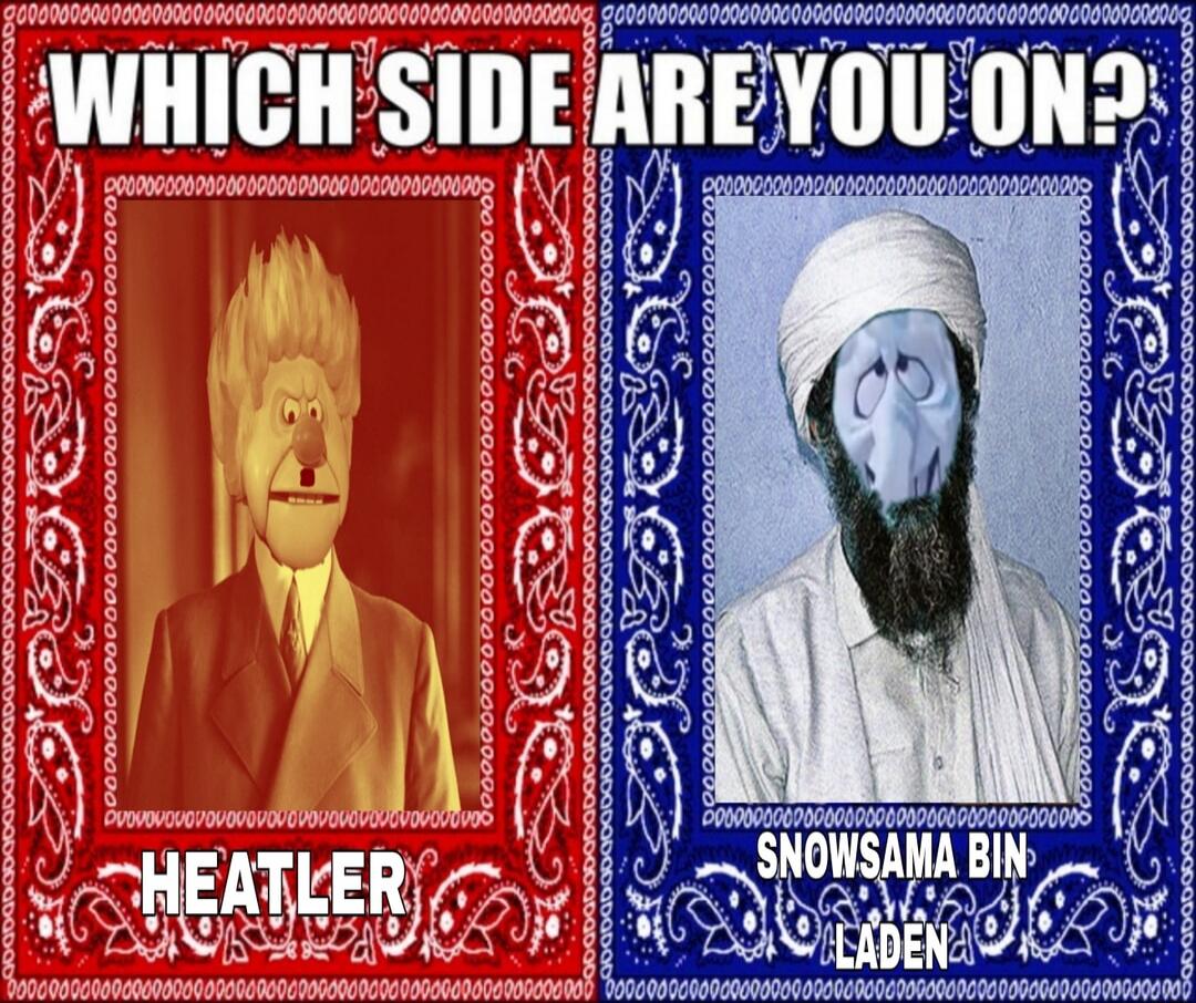 WHICH SIDE ARE YOU ON? HEATLER SNOWSAMA BIN LADEN