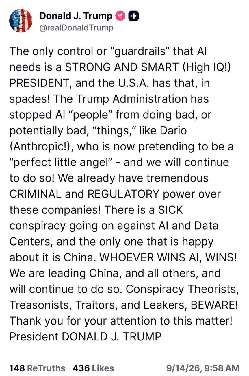 Donald J. Trump @realDonaldTrump The only control or 