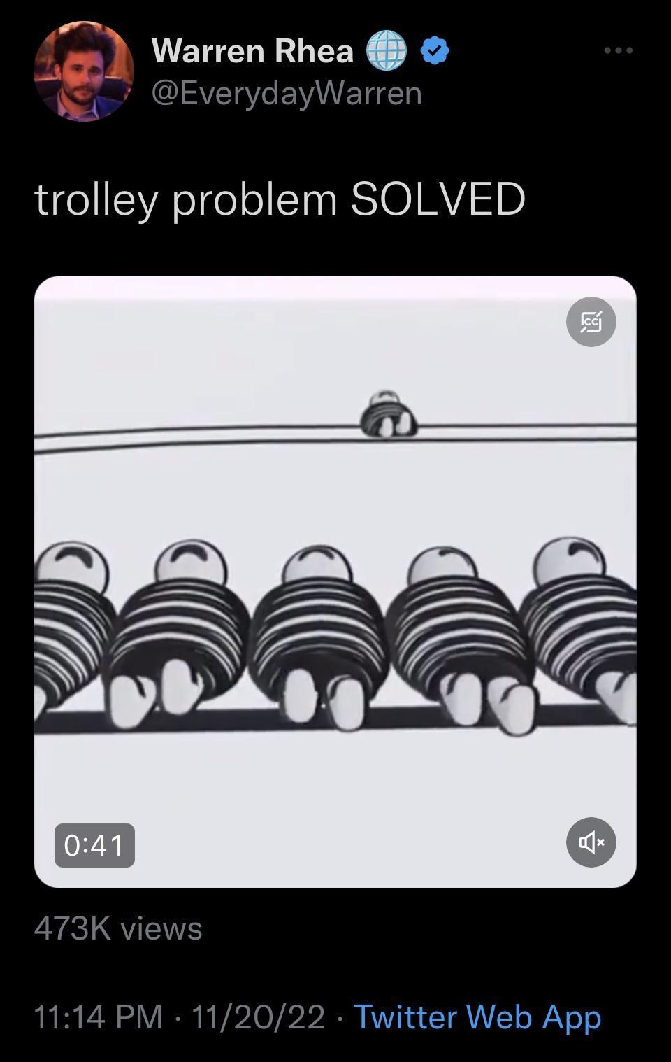 Warren Rhea X trolley problem SOLVED 1114 PM 112022 Twitter Web App