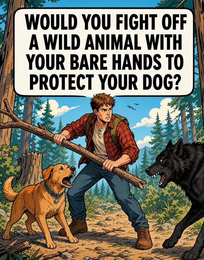 WOULD YOU FIGHT OFF A WILD ANIMAL WITH YOUR BARE HANDS TO PROTECT YOUR DOG?