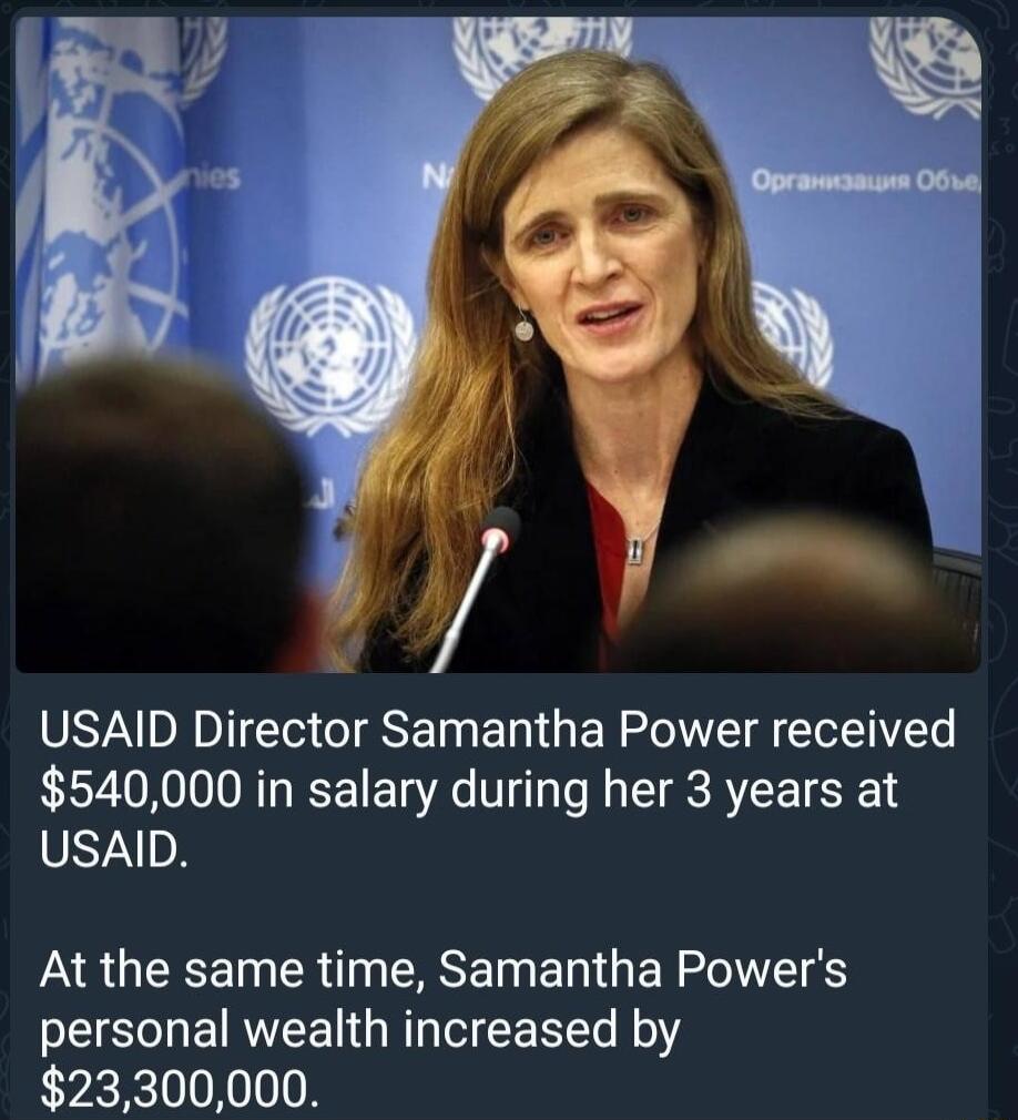 USAID Director Samantha Power received 540000 in salary during her 3 years at SS7bR AR GEEE R T EASE I ENTGERVINE S ST QR RE 23300000