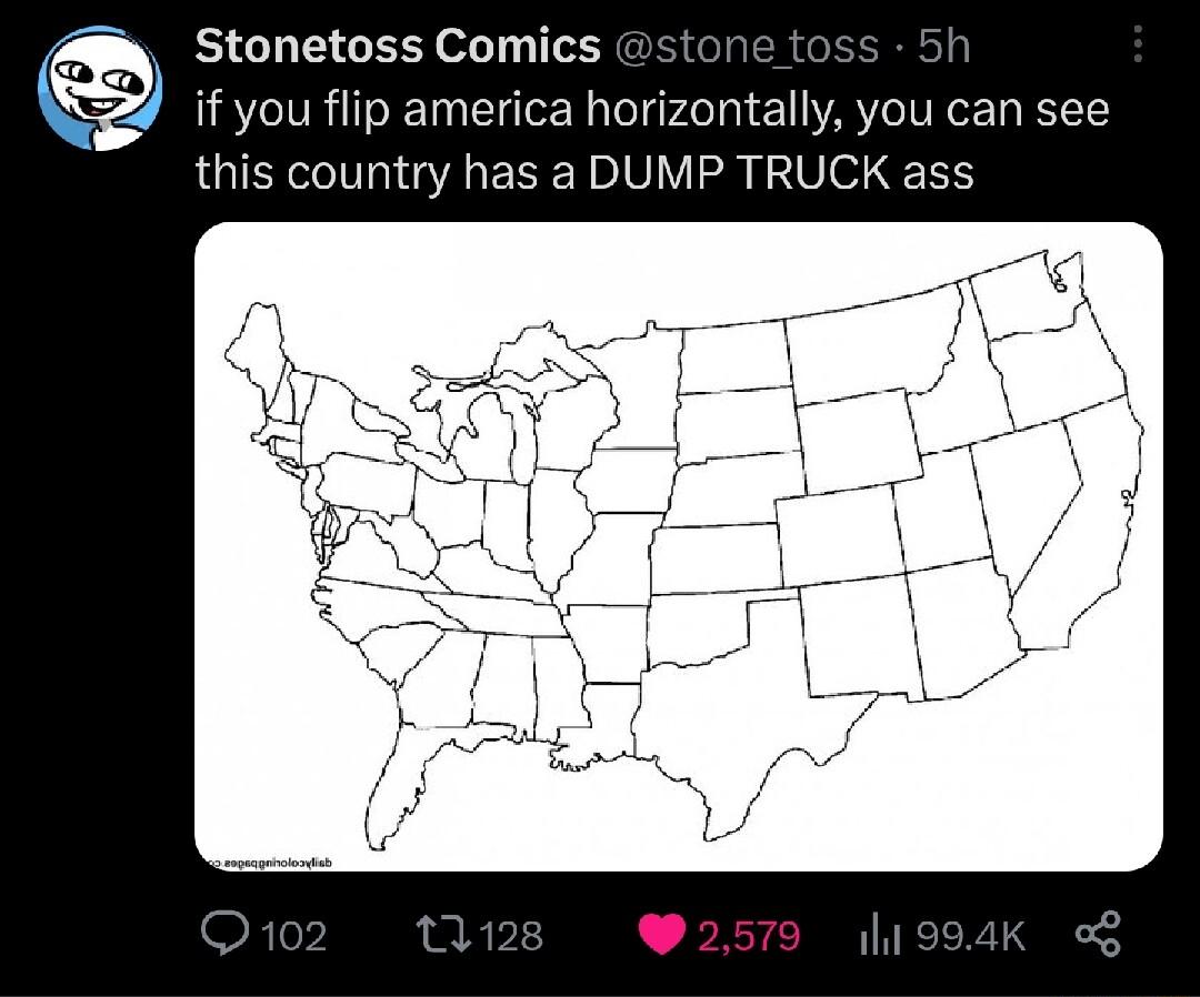 4 Stonetoss Comics stone toss 5t m N2 if you flip america horizontally you can see this country has a DUMP TRUCK ass