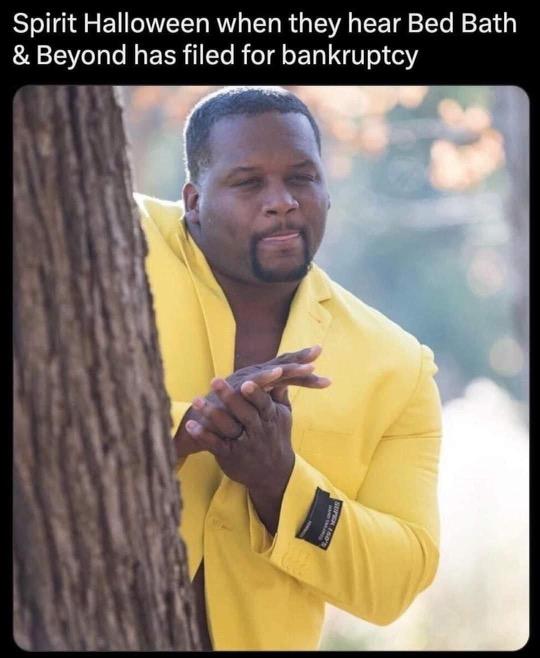 Spirit Halloween when they hear Bed Bath Beyond has filed for bankruptcy