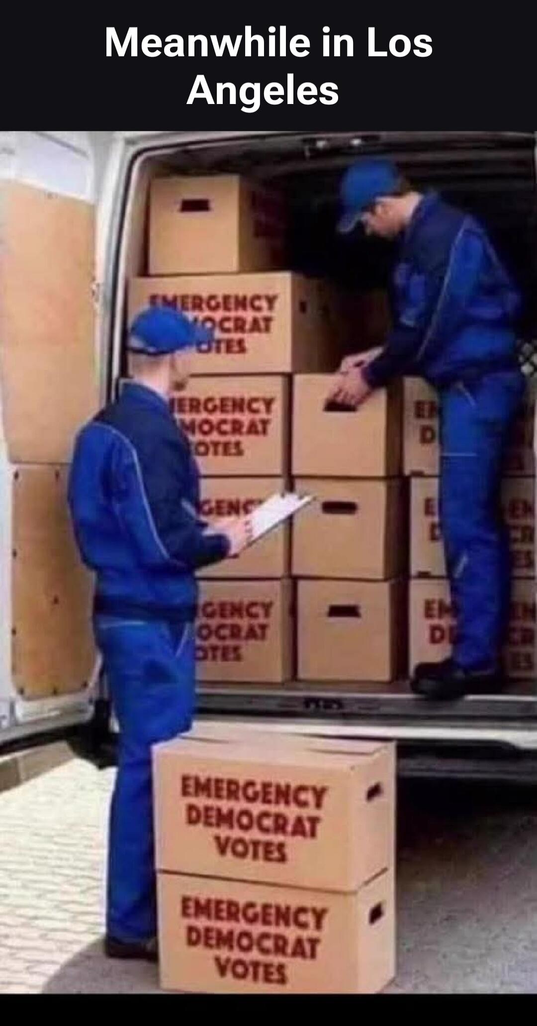 Meanwhile in Los Angeles. EMERGENCY DEMOCRAT VOTES.