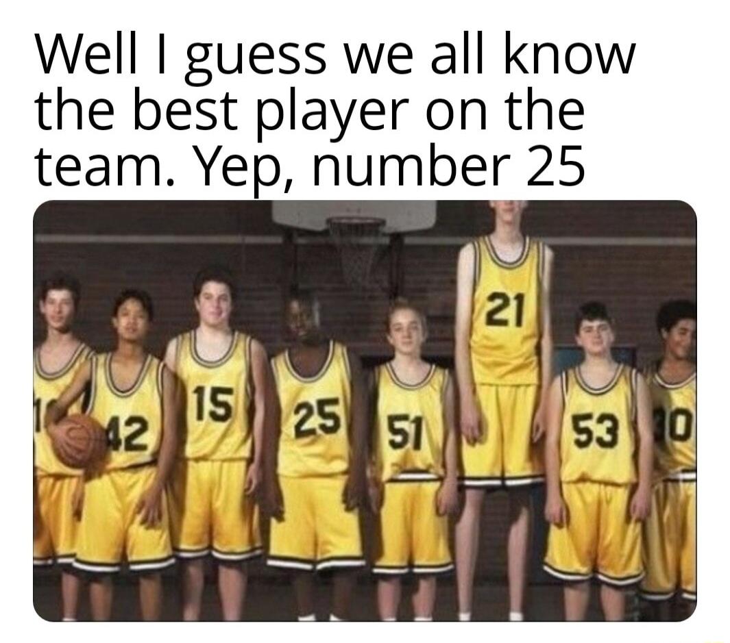 Well guess we all know the best player on the team Yep number 25