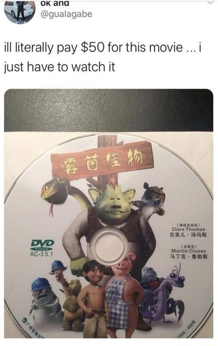 ok and @gualagabe ill literally pay $50 for this movie ... i just have to watch it DVD VIDEO AC-3 5.1 Clare Thomas Martin Clunes