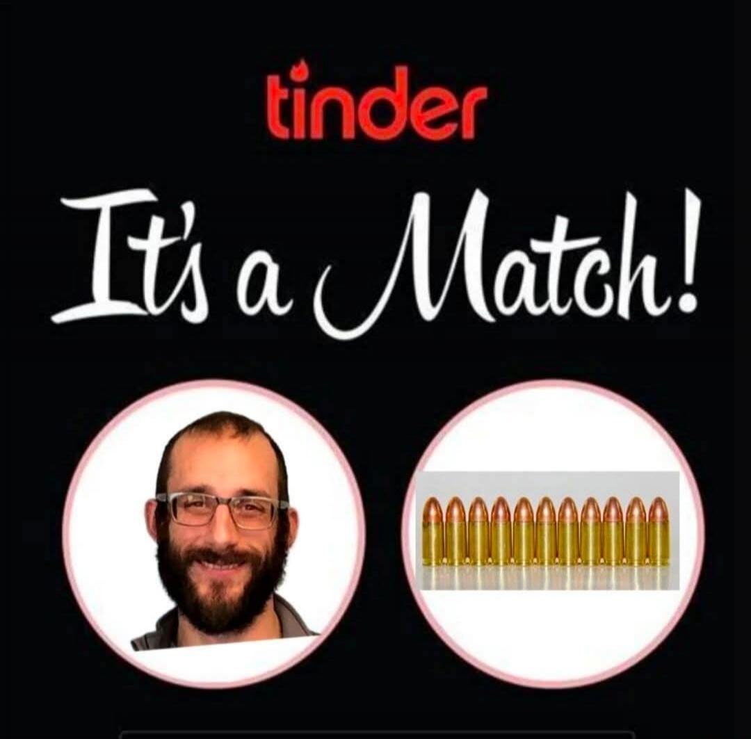 tinder It's a Match! [photo of man] [row of bullets]