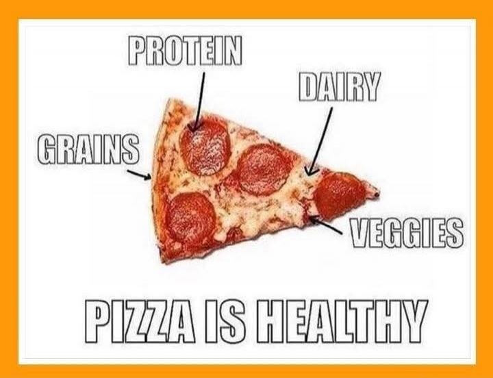 PROTEIN DAIRY GRAINS VEGGIES PIZZA IS HEALTHY