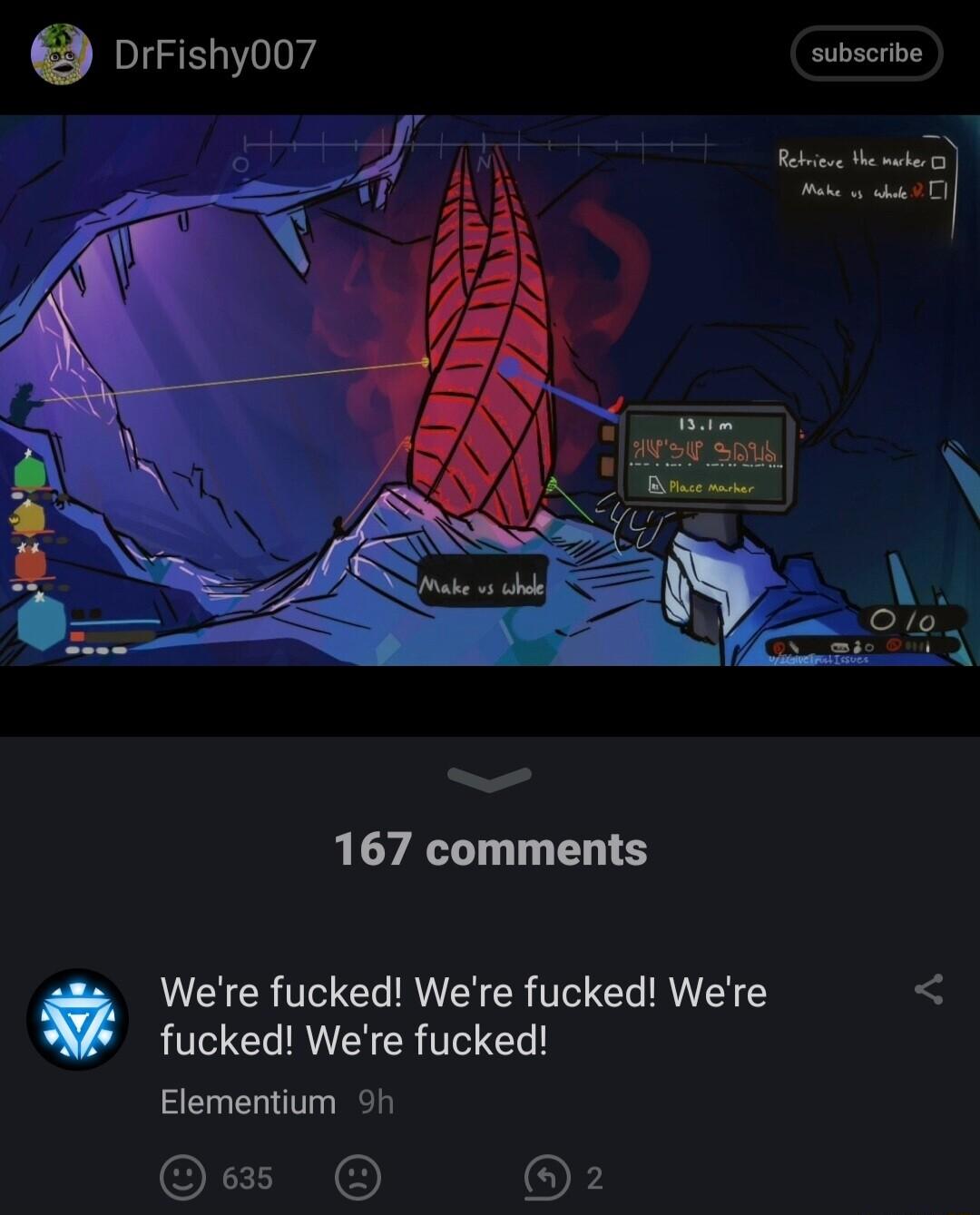 I subserbe R enabo 167 comments Were fucked Were fucked Were fucked Were fucked Elementium 9h OF OF