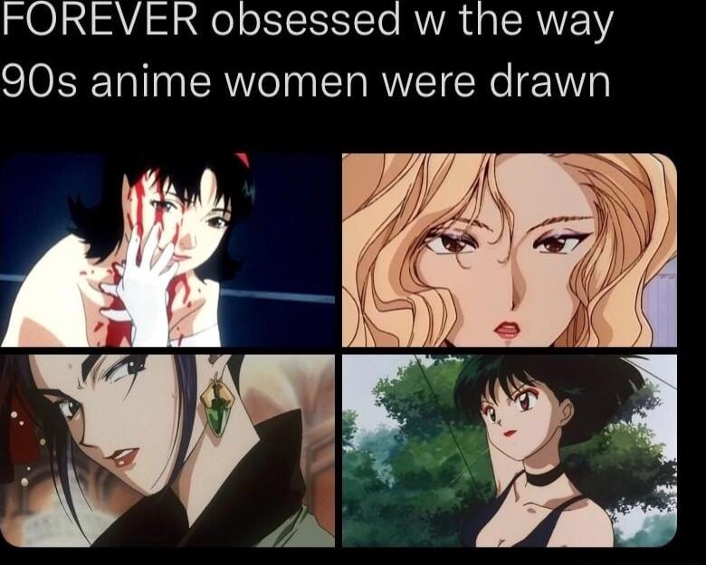 O R AV s o oISCTcTe RV U g SRNEENY 90s anime women were drawn