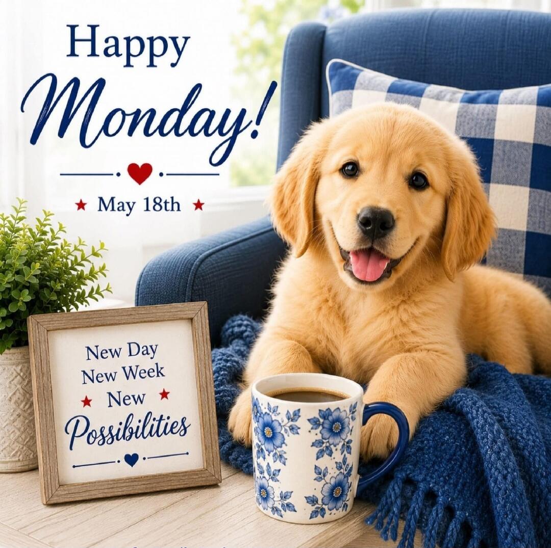 Happy Monday! May 18th. New Day New Week New Possibilities.