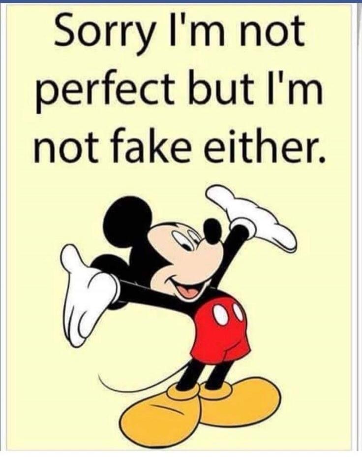 Sorry I'm not perfect but I'm not fake either.
