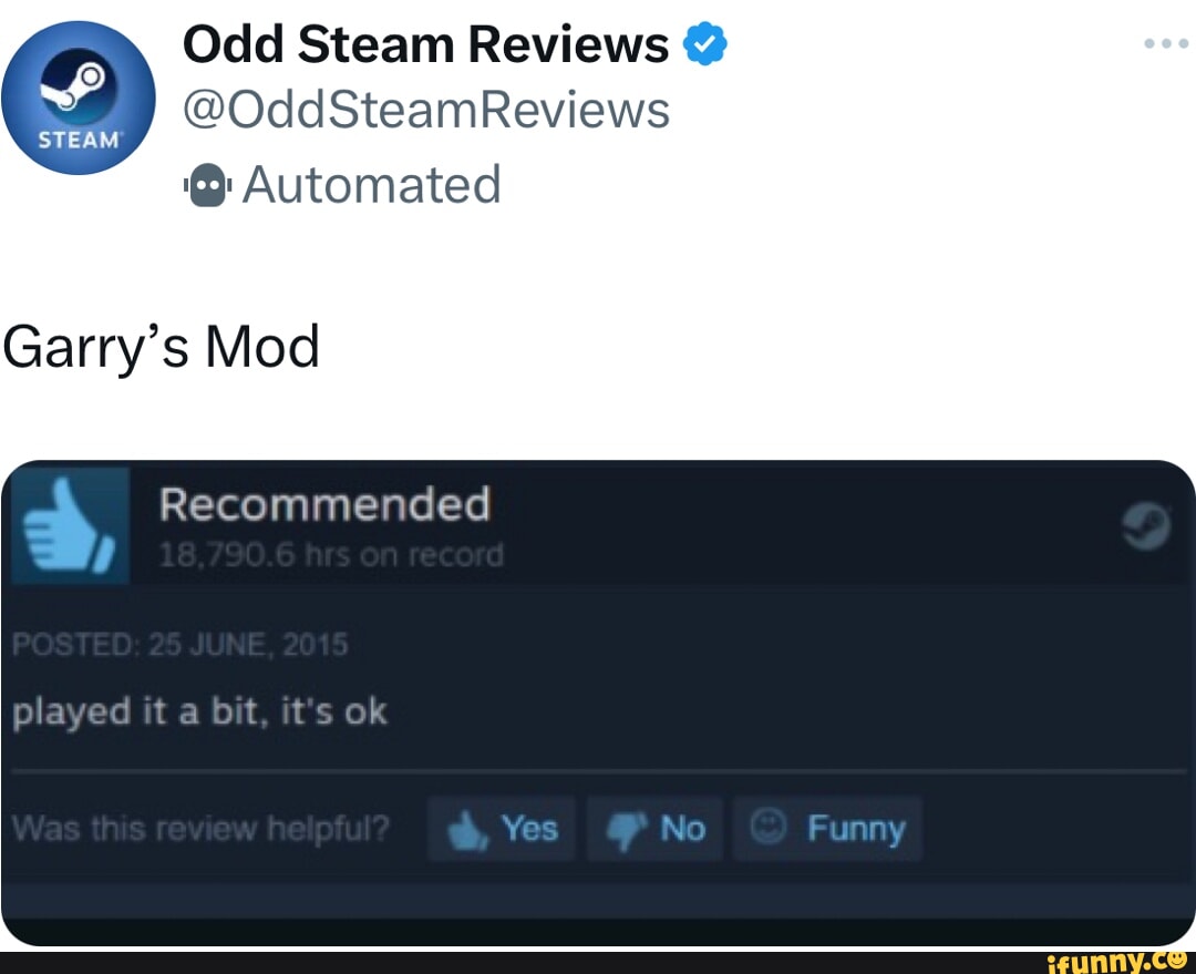 0dd Steam Reviews 0ddSteamReviews Automated Garrys Mod Recommended