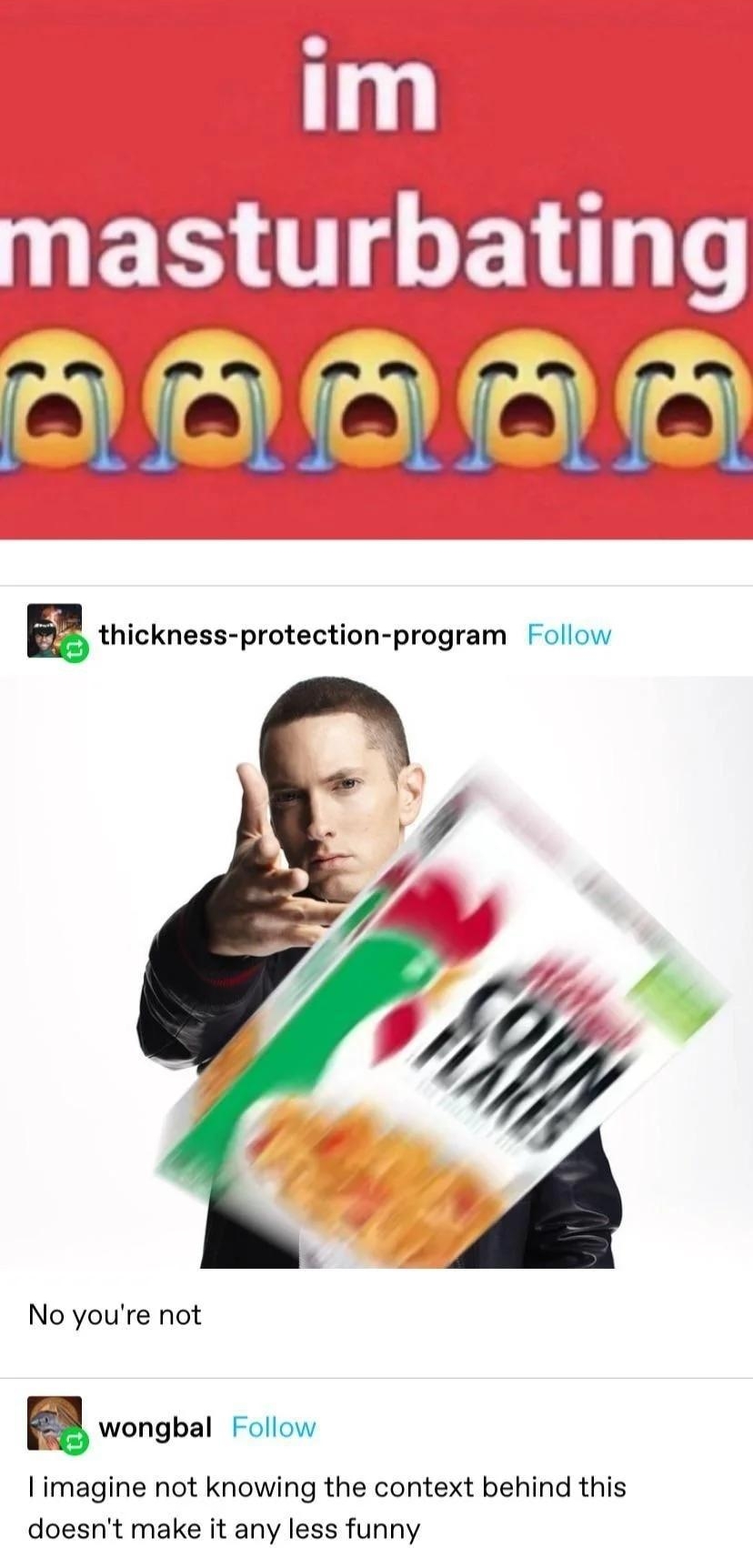 segamascot Follow 1 YER T 0 Siaialala Bthickness pmtection program Follow No youre not R wongbal Follow Iimagine not knowing the context behind this doesnt make it any less funny 621k notes o