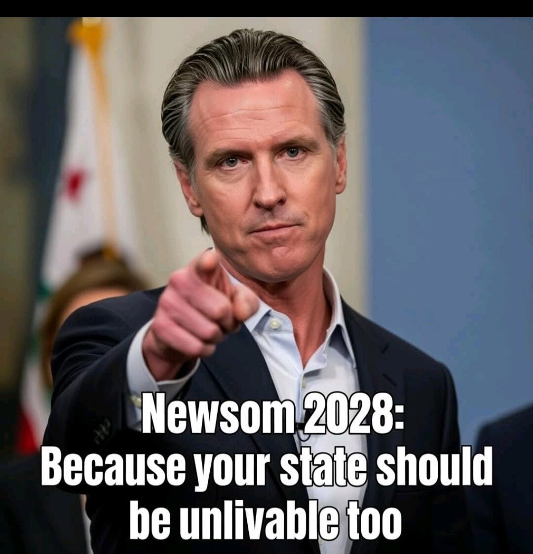 Newsom 2028: Because your state should be unlivable too