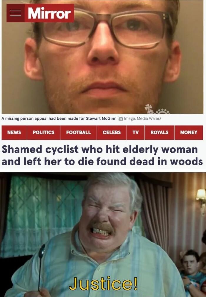 NEws pol FOOTBALL CELEBS TV ROVALS MONEY Shamed cyclist who hit elderly woman and left her to die found dead in woods