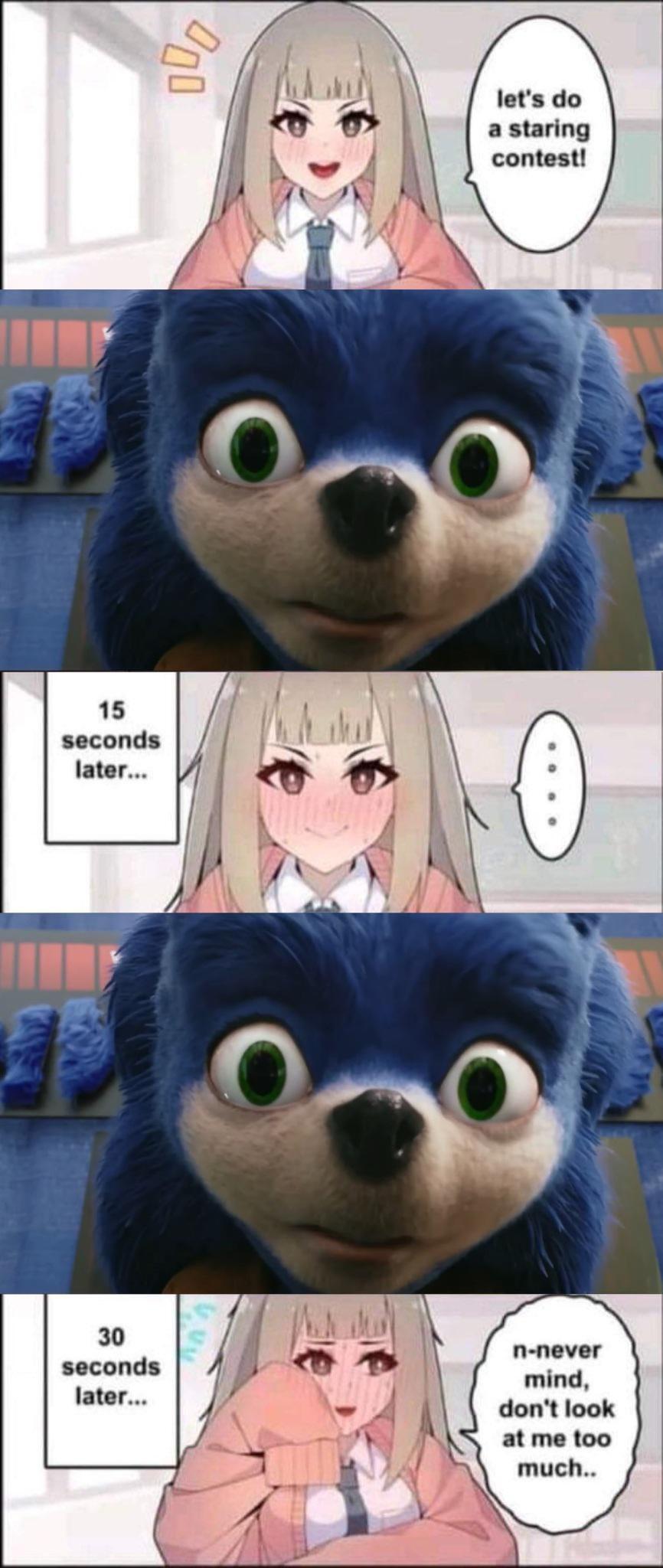 lets do a staring contest 15 seconds later 30 seconds later n never mind dont look at me too much