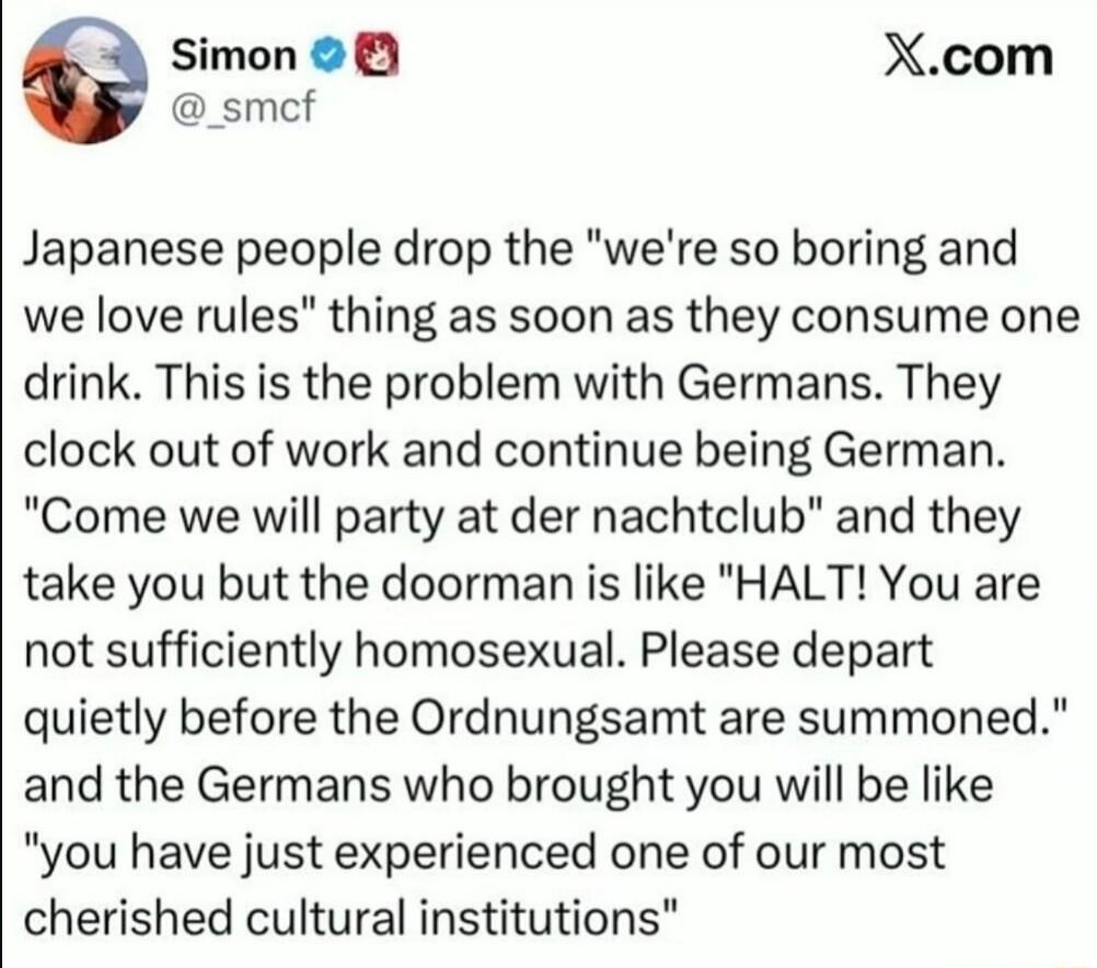 Simon @_smcf X.com Japanese people drop the 