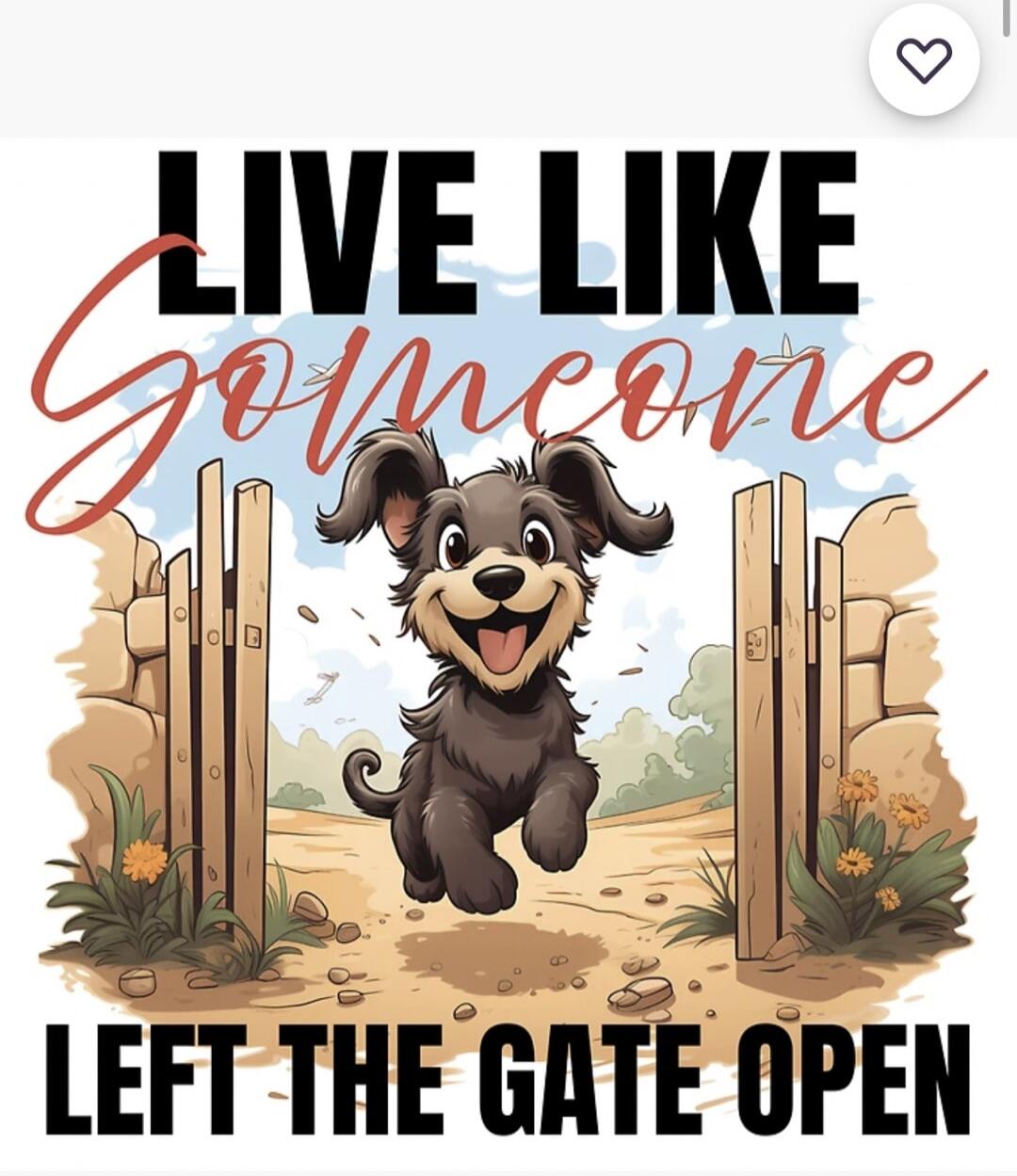 LIVE LIKE Someone LEFT THE GATE OPEN