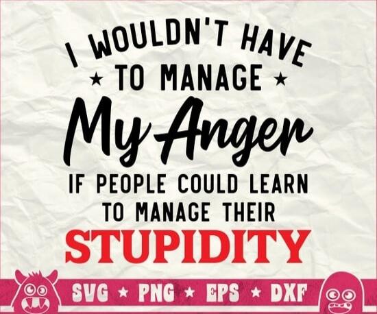 I wouldn't have to manage My Anger if people could learn to manage their STUPIDITY