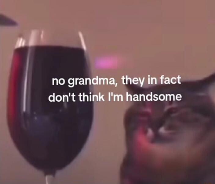 no grandma, they in fact don't think I'm handsome