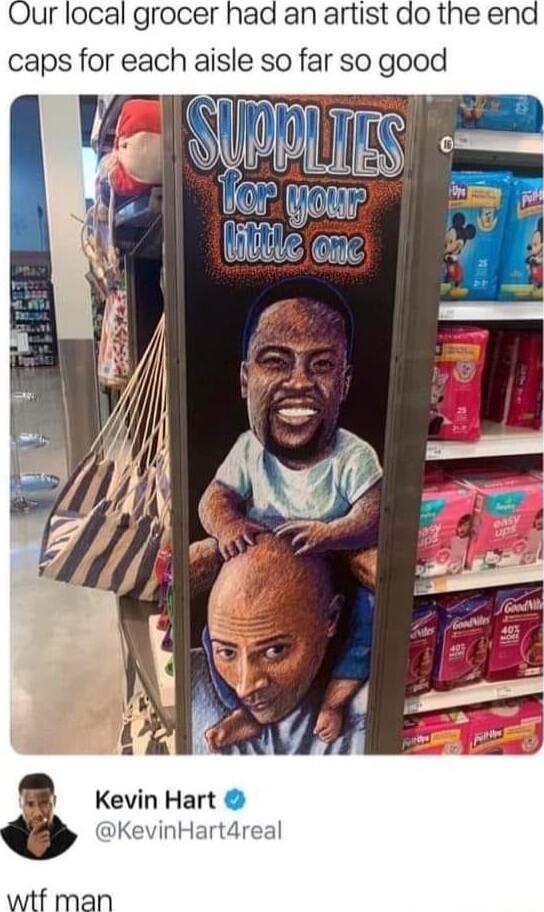 Our local grocer had an artist do the end caps for each aisle so far so good