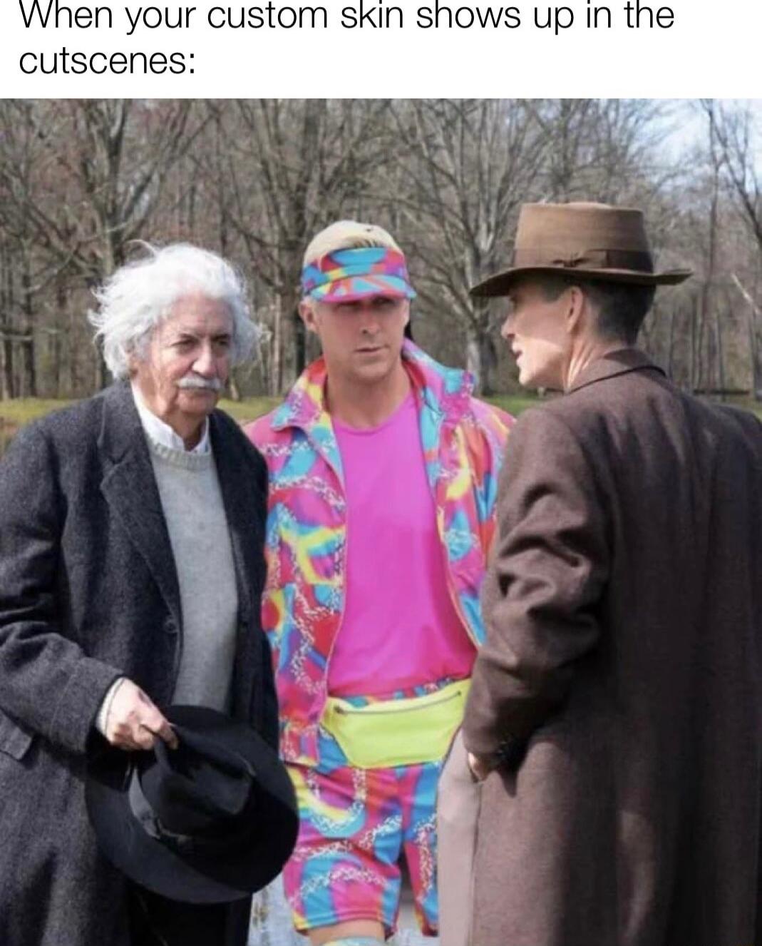 Vvhen your custom skin shows up in the cutscenes