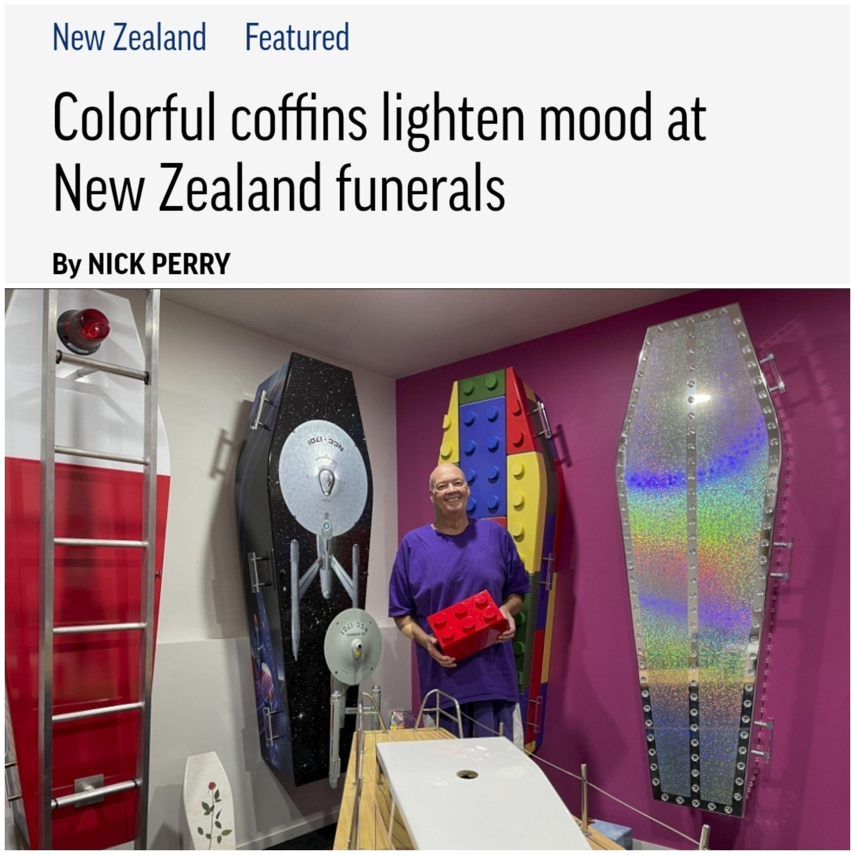 New Zealand Featured Colorful coffins lighten mood at New Zealand funerals