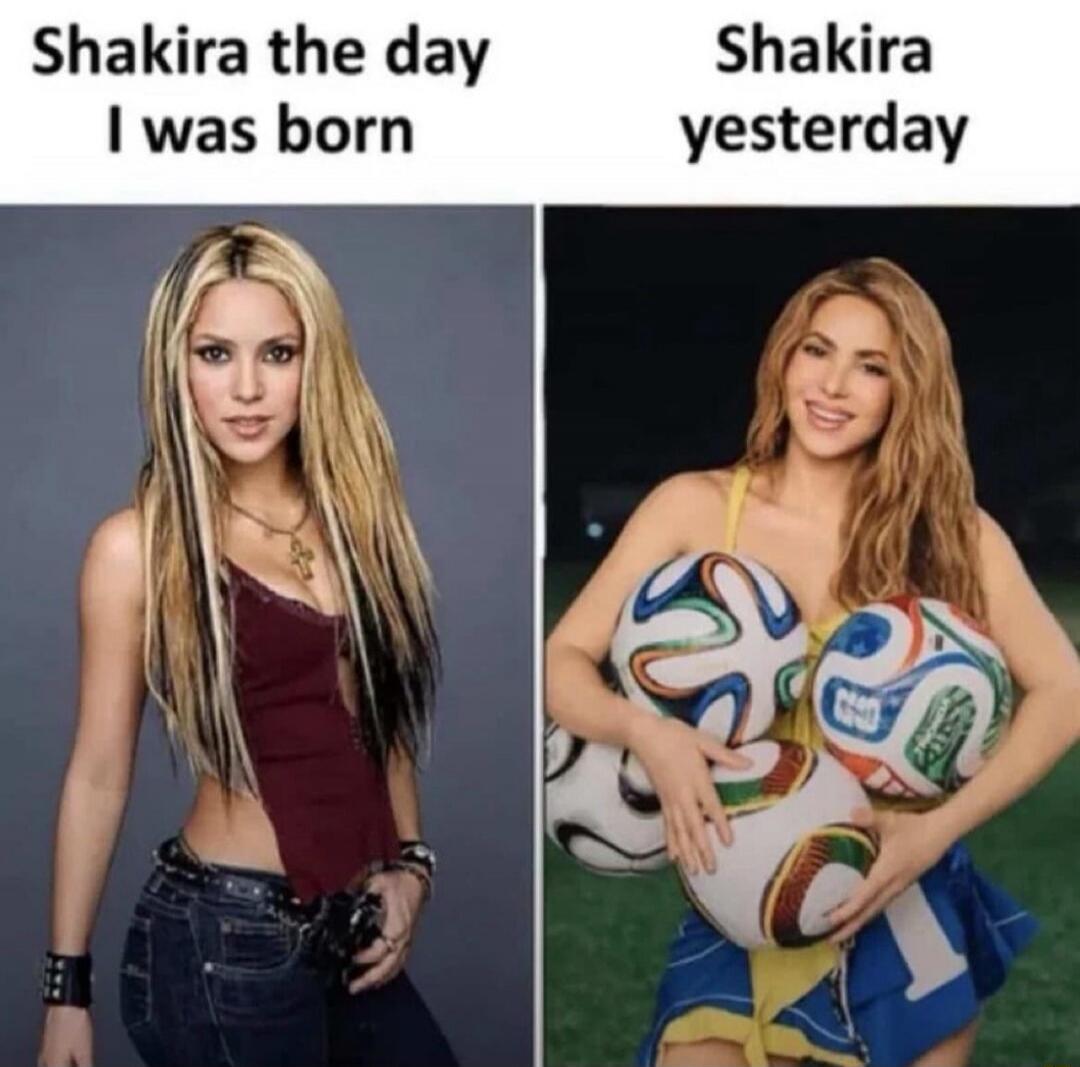 Shakira the day I was born Shakira yesterday