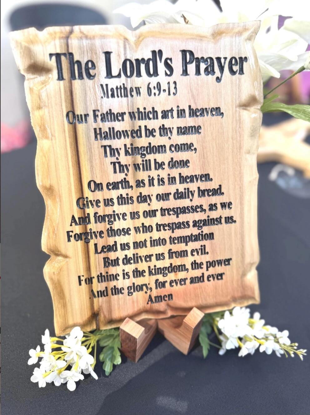 The Lord's Prayer Matthew 6:9-13 Our Father which art in heaven, Hallowed be thy name Thy kingdom come, Thy will be done On earth, as it is in heaven. Give us this day our daily bread. And forgive us our trespasses, as we Forgive those who trespass against us. Lead us not into temptation But deliver us from evil. For thine is the kingdom, the power