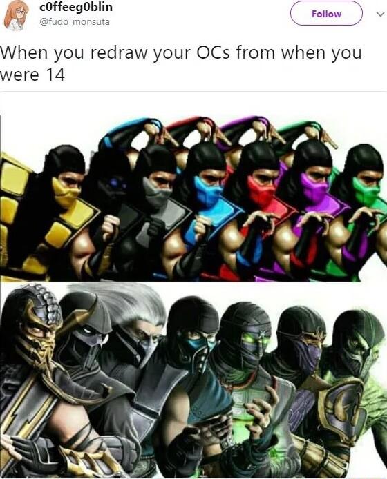 hen you redraw your OCs from when you