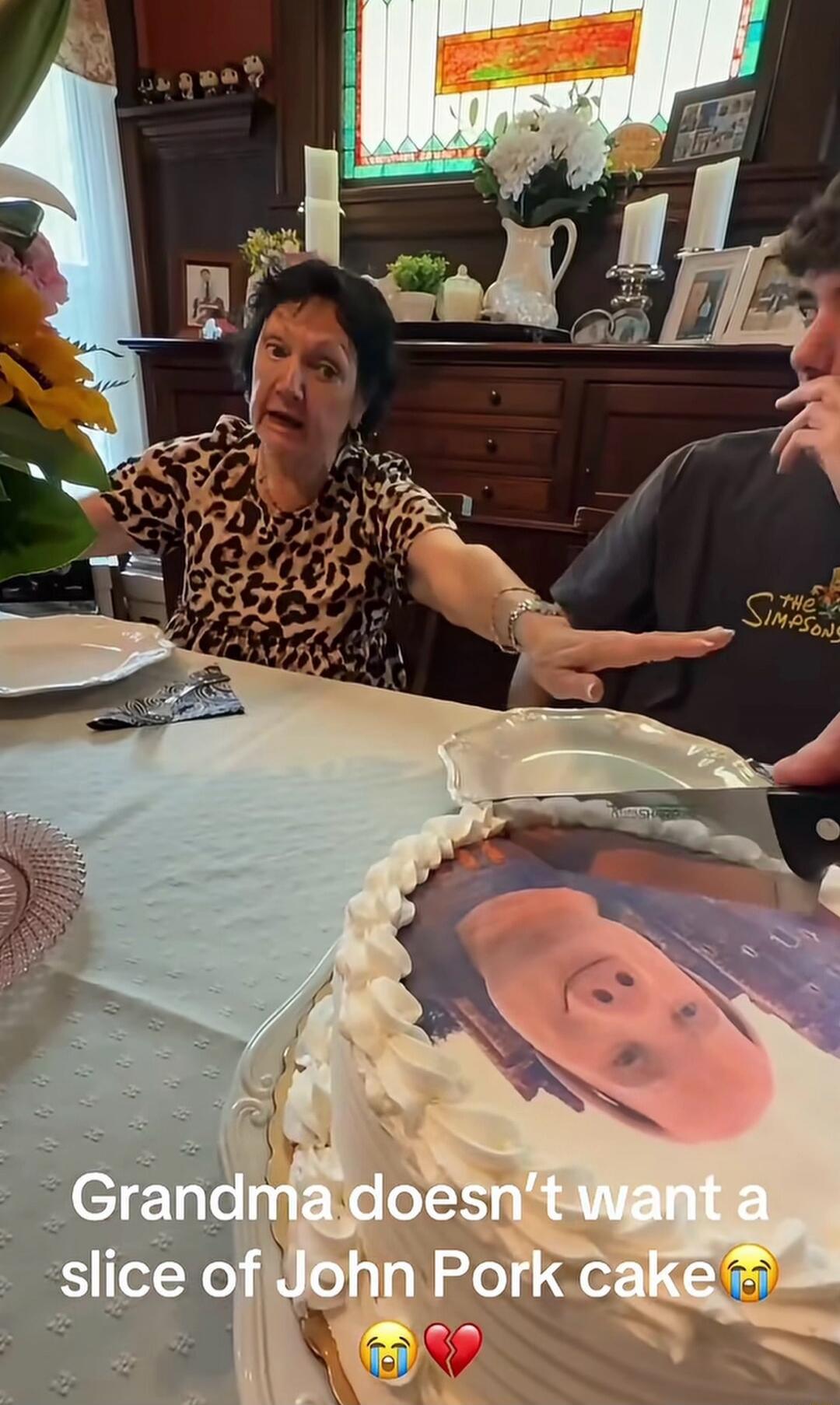 Grandma doesn't want a slice of John Pork cake