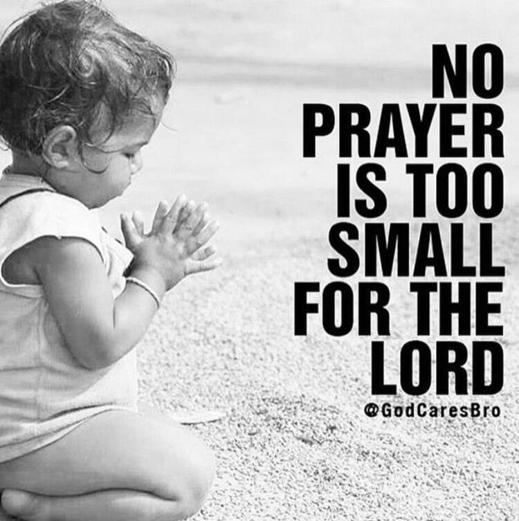 NO PRAYER IS TOO SMALL FOR THE LORD