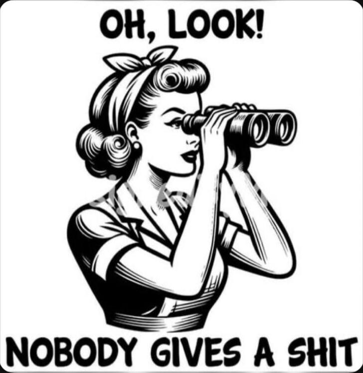 OH, LOOK!
NOBODY GIVES A SHIT