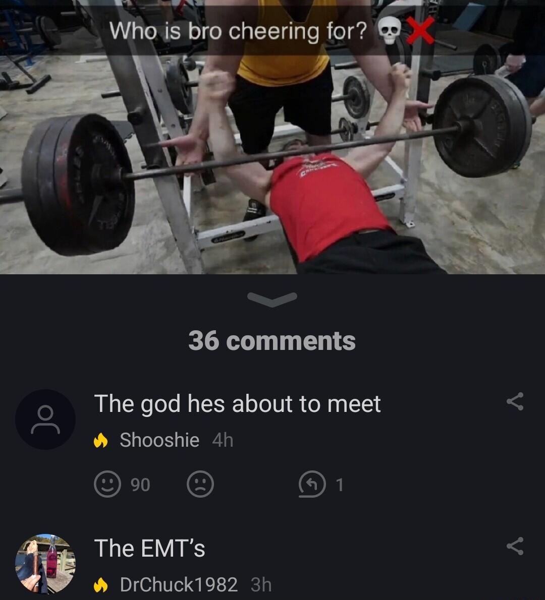 W RAaNETTT T v eTY Who is bro cheering for T 36 comments o The god hes about to meet shooshie 4h O OR S DrChuck1982 3h