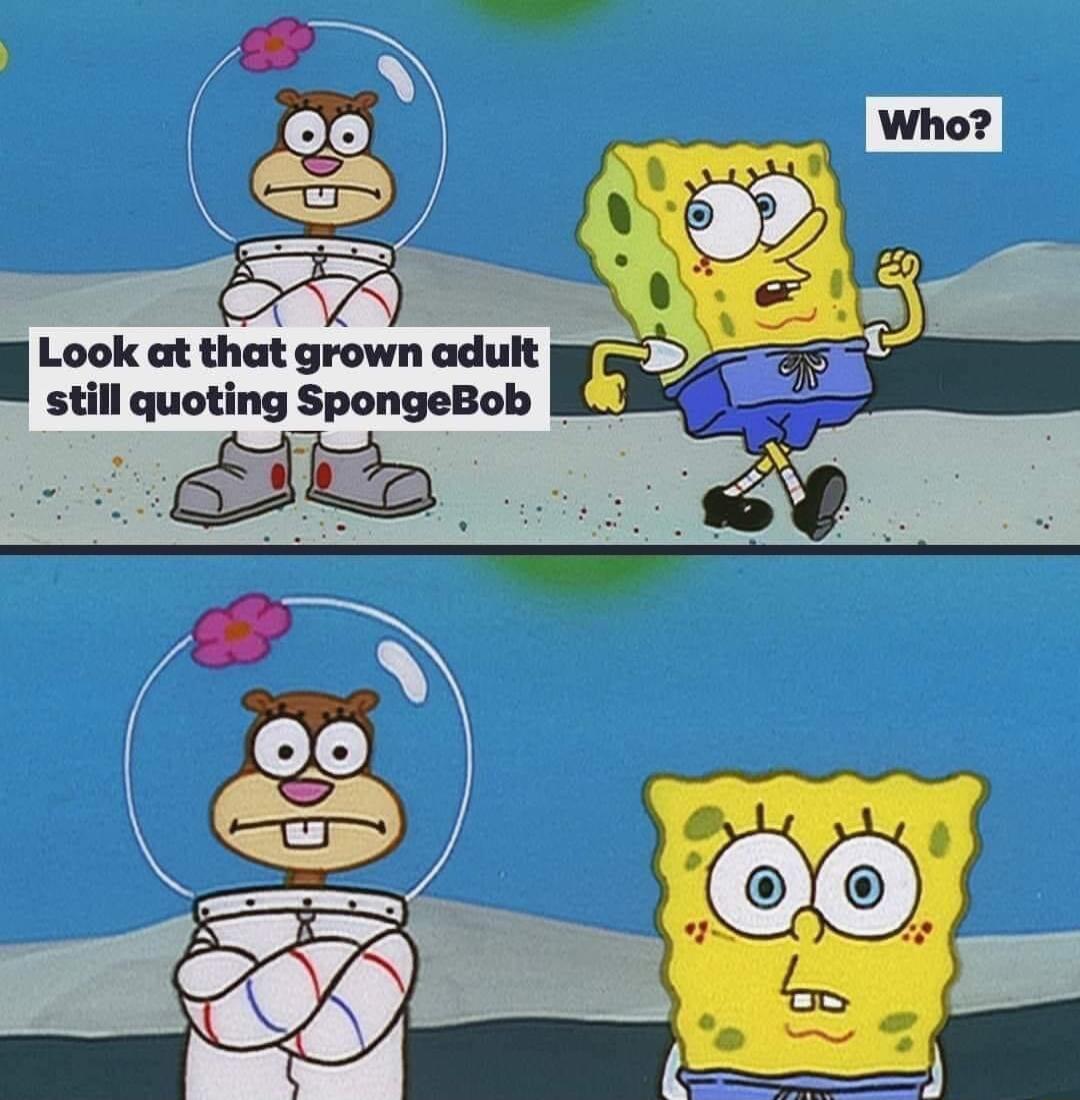 y oo I Look at that grown adult still quoting SpongeBob Y