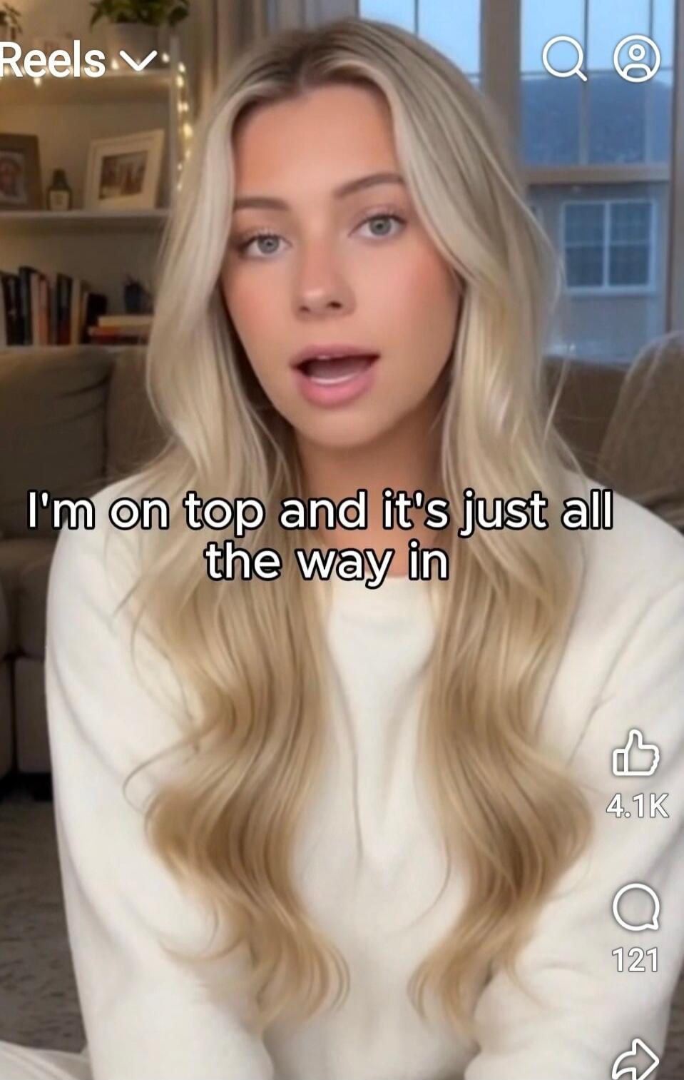 I'm on top and it's just all the way in