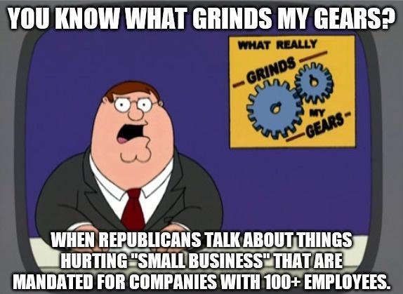 YOU KNOW WHAT GRINDS MY GEARS2 WHEN IIEIIIBIIGMIS TALKABOUTTHINGS IIIIIIIIIIE SMALUBUSINESSTHATARE MANDATED FOR COMPANIES WITH 100 EMPLOYEES