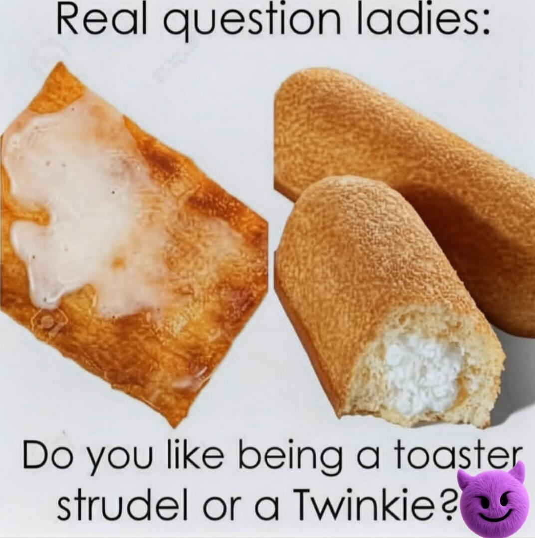 Real question ladies:\nDo you like being a toaster strudel or a Twinkie?