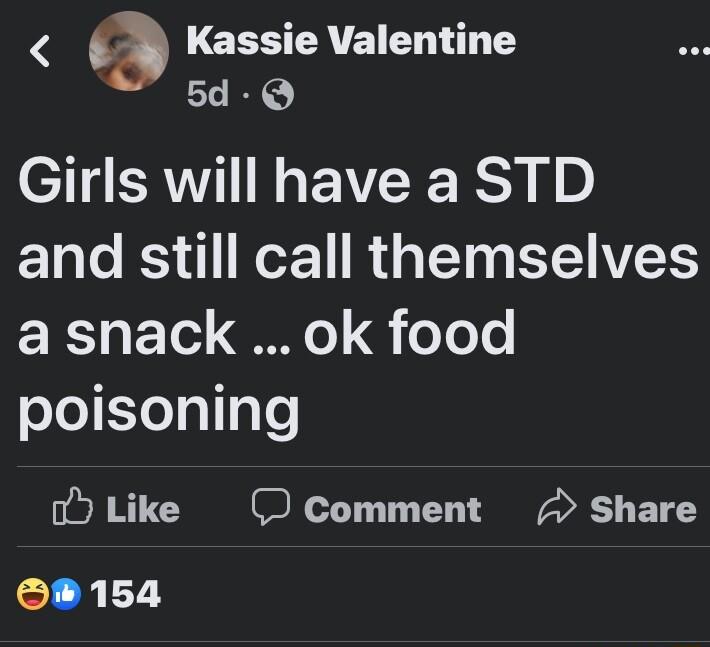 3 gsseie Valentine ST RN EVCE L and still call themselves Yg F To 01 o Yoo poisoning o Like Comment Share 154