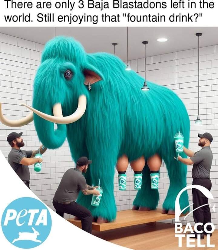Inere are only 3 Baja Blastaaons leit in the world Still enjoying that fountain drink sl ff