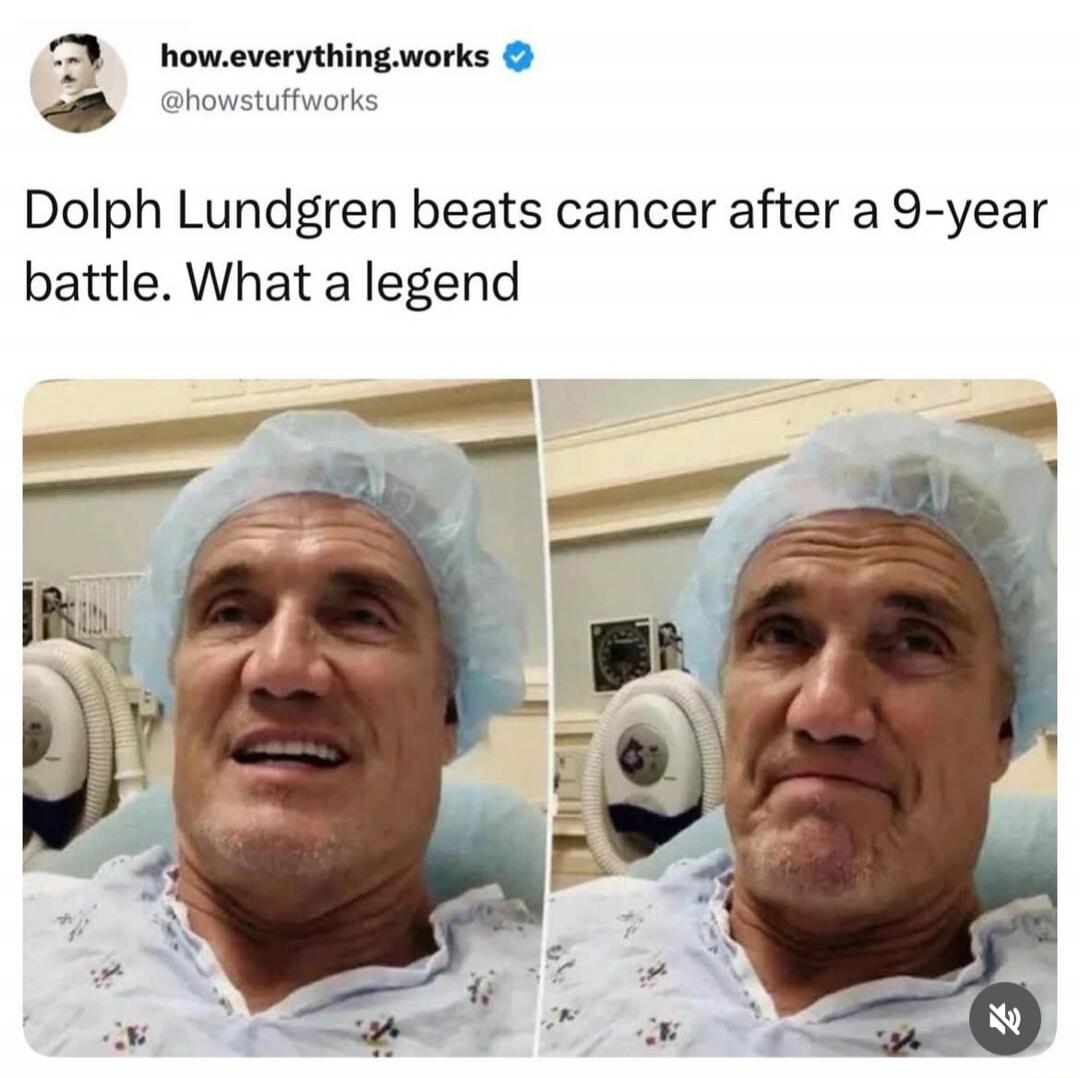 Dolph Lundgren beats cancer after a 9-year battle. What a legend
