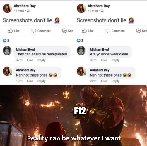 Abraham Ray Abraham Ray Screenshots dont lie Screenshots don lie o2 e MichaeiByrd iy be manipulated Are yo underwear clean Abraham Ray o Abraham Ray Nah not these ones Nah not these ones