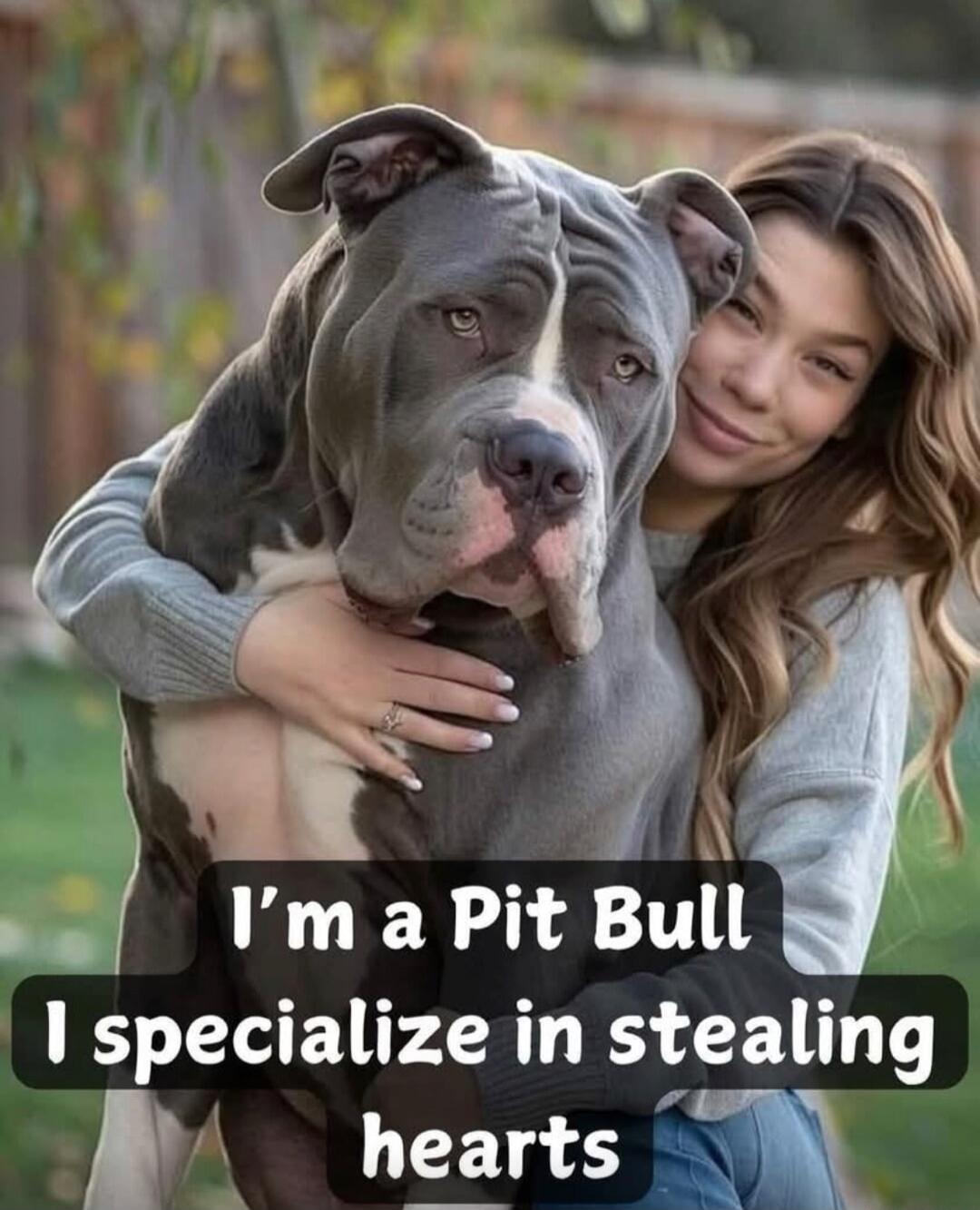 I'm a Pit Bull I specialize in stealing hearts