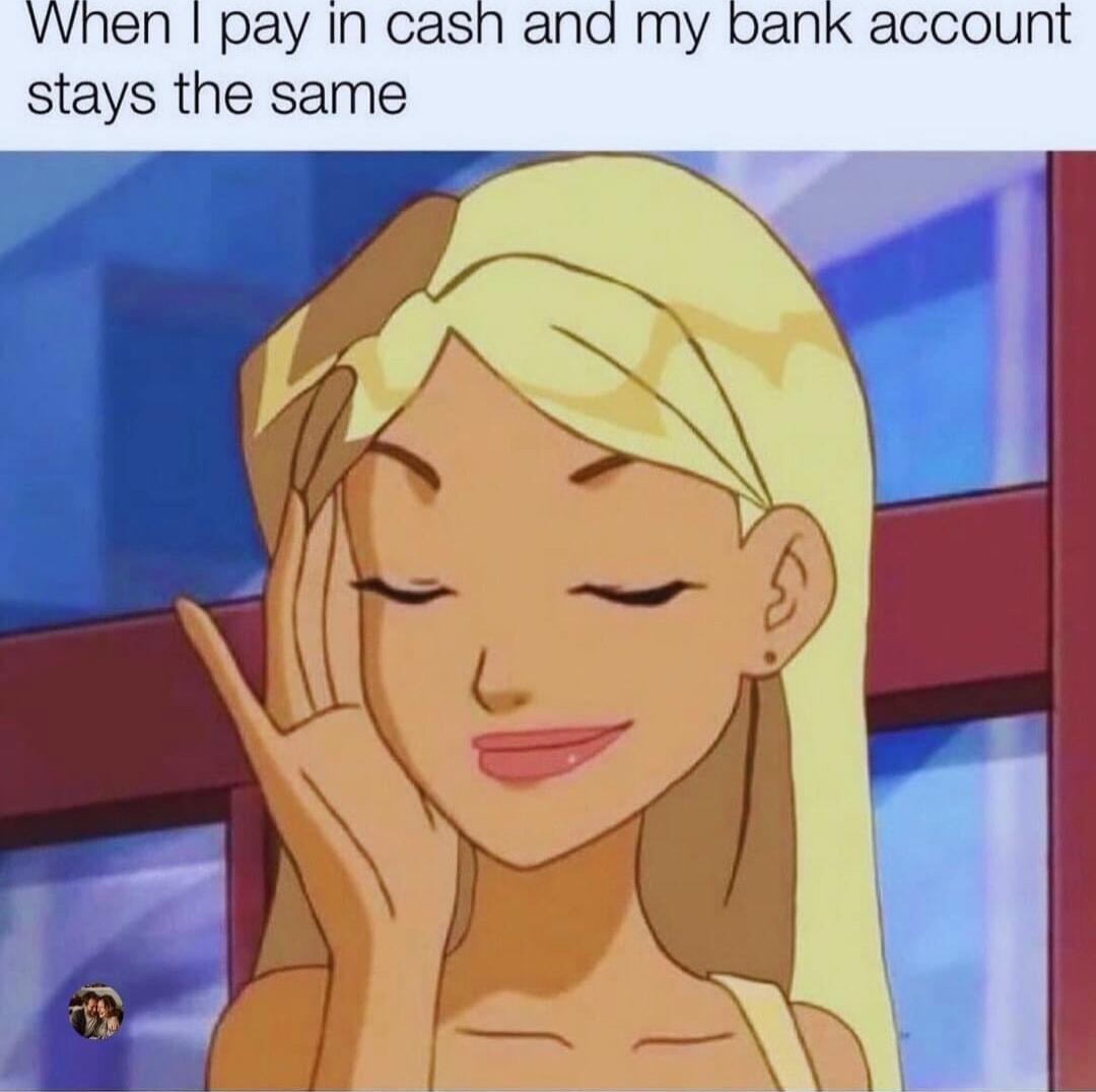 vvhen pay in cash and account stays the same