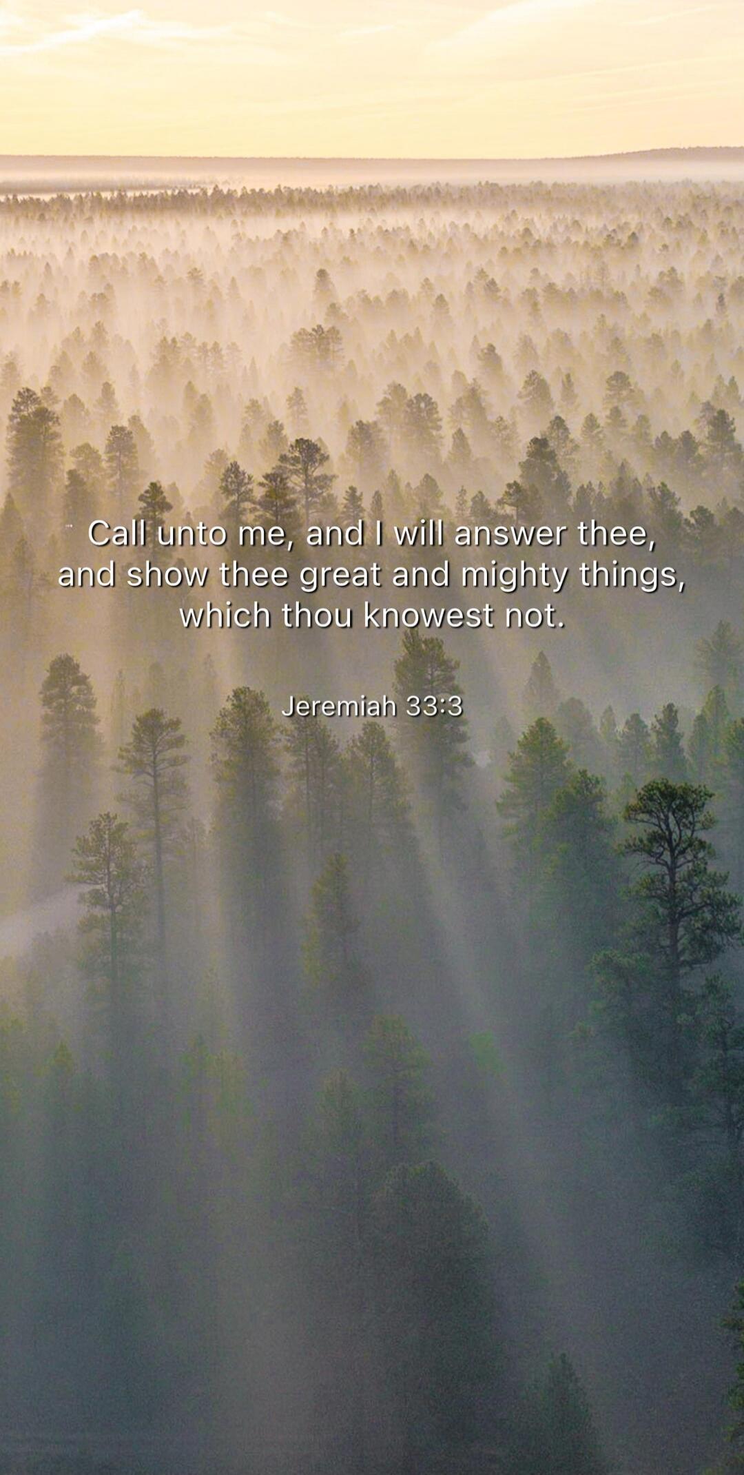 Call unto me, and I will answer thee, and show thee great and mighty things, which thou knowest not. Jeremiah 33:3